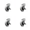 Service Caster 3 Inch Thermoplastic Wheel Top Plate Caster Set with Brakes SCC, 4PK SCC-05S310-TPRS-SLB-4 - alternate 1